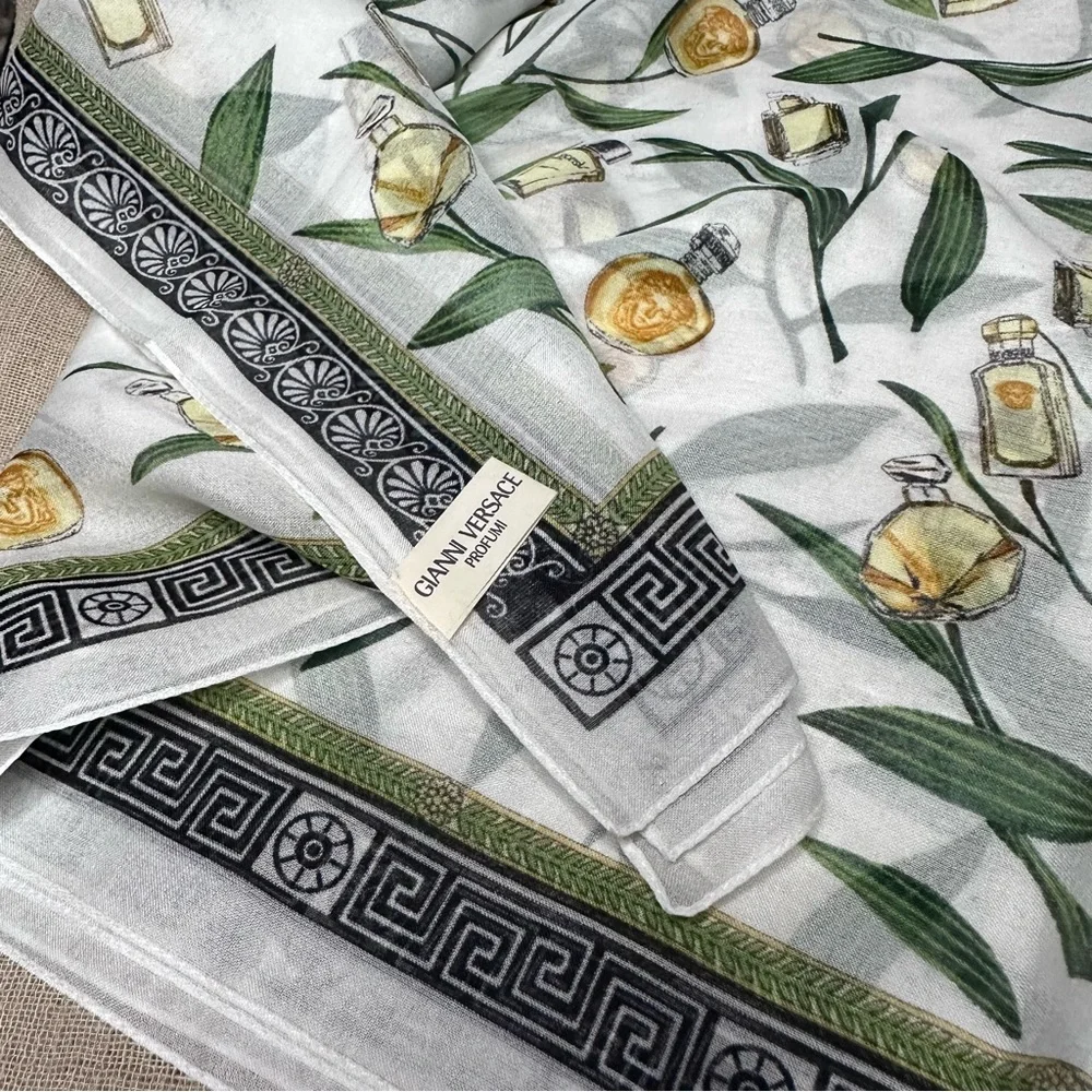 Vintage Gianni Versace Perfume Floral Scarf